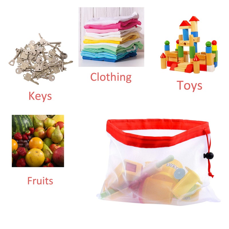 Kare Kind Reusable Produce Bags 15 pcs - Multi-Sized Washable Mesh Bags - Zero Waste Eco-Friendly Net Storage for Grocery Vegetables Fruits Household Toy Small Items - Gift, Travel, Home - Image 5
